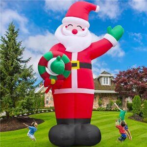 20 FT Giant Christmas Inflatables Santa Claus Outdoor Decor, Huge Santa Blow Up